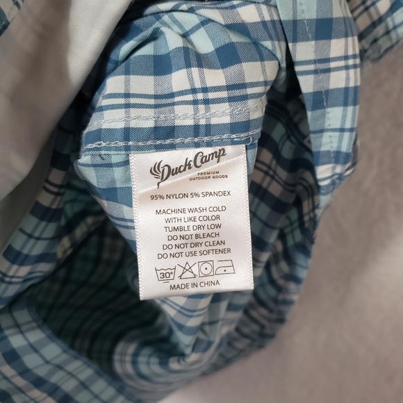 🚫SOLD🚫Duck camp vented plaid button down shirt caped breathable mens Large - Picture 13 of 14